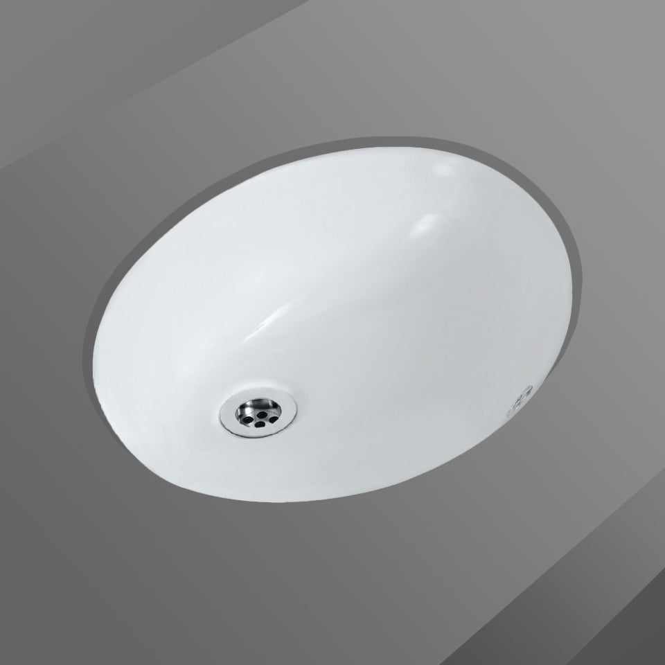 WASH BASIN UNDER COUNTER - JAQUAR SWARE -  ( WHITE - CONTINENTAL - 605x430 mm - 24.2inchX17.2inch )