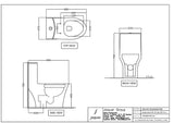 RIMLESS SINGLE PIECE WC W/PP SOFT CLOSE SLIM SEAT CVR - JAQUAR SWARE -  ( WHITE - CONTINENTAL - 370×665×750mm - 14.6×26.2×29.5inch )