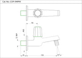 BIB COCK WITH NOZZLE & WALL FLANGE - JAQUAR FAUCETS -  ( CHROME - CONTINENTAL PRIME - 0x15 mm - 0inchX0.5inch )