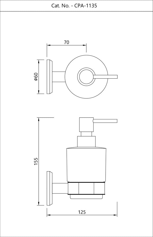 SOAP DISPENSER WITH GLASS BOTTLE - JAQUAR FAUCETS -  ( CHROME - CONTINENTAL PRIME ACCESSORIES - 0x0 mm - 0inchx0inch )