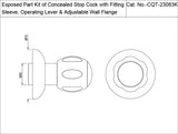EXP PARTS FOR CONC.STOP COCK 083&089CQT - JAQUAR FAUCETS -  ( CHROME - CLARION QUARTER TURN - 0x0 mm - 0inchx0inch )