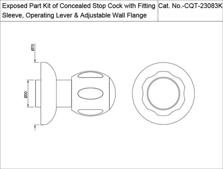 EXP PARTS FOR CONC.STOP COCK 083&089CQT - JAQUAR FAUCETS -  ( CHROME - CLARION QUARTER TURN - 0x0 mm - 0inchx0inch )