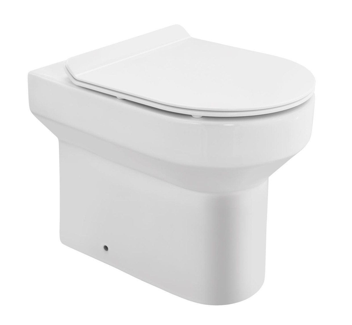RIMLESS BACK TO WALL WC WITH UF SOFT CLOSE SEAT COVER - JAQUAR SWARE -  ( WHITE - QUEENS PRIME - 515x360 mm - 20.6inchX14.4inch )
