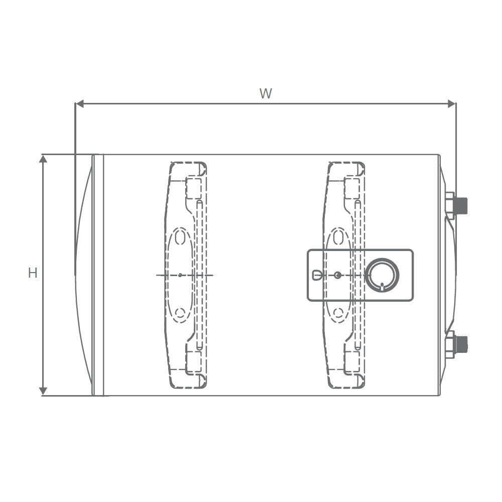25L MANUAL 2KW 4 ( 4 STAR & LEFT INLET) - JAQUAR GEYSERS -  ( WHITE - ELENA HORIZONTAL - 756x310 mm - 30inchX12inch )