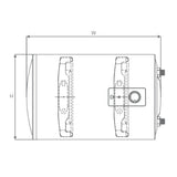 25L MANUAL 2KW 4 ( 4 STAR & LEFT INLET) - JAQUAR GEYSERS -  ( WHITE - ELENA HORIZONTAL - 756x310 mm - 30inchX12inch )
