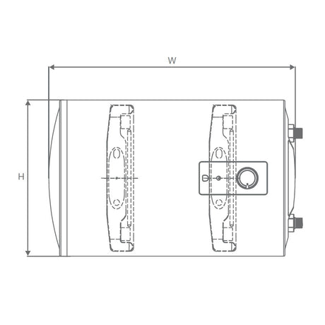25L MANUAL 2KW 4 ( 4 STAR & LEFT INLET) - JAQUAR GEYSERS -  ( WHITE - ELENA HORIZONTAL - 756x310 mm - 30inchX12inch )