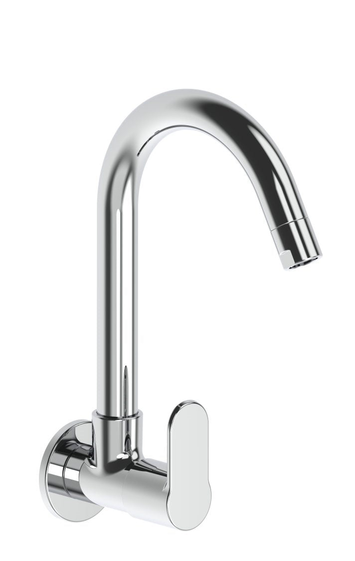 SINK COCK SWIVEL SPOUT-WALL MOUNT - HINDWARE FAUCETS -  ( POLISHED CHROME -  - 0x15 mm - 0inchX0.6inch )