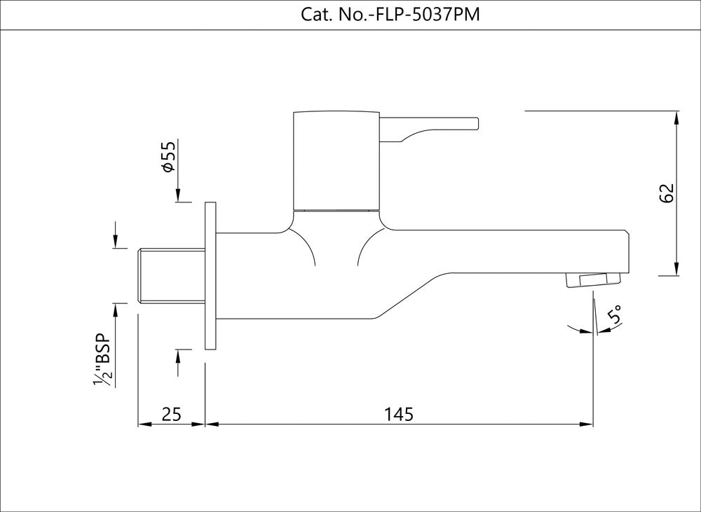 BIB COCK WITH WALL FLANGE - JAQUAR FAUCETS -  ( CHROME - FLORENTINE PRIME - 0x15 mm - 0inchX0.5inch )