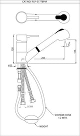 SINGLE LEVER SINK MIXER (TABLE MOUNTED) WITH EXTRACTABLE HAND SHOWER DUAL FLOW - JAQUAR FAUCETS -  ( CHROME - FLORENTINE PRIME - 0x15 mm - 0inchX0.5inch )