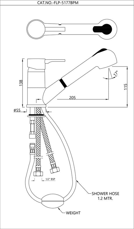 SINGLE LEVER SINK MIXER (TABLE MOUNTED) WITH EXTRACTABLE HAND SHOWER DUAL FLOW - JAQUAR FAUCETS -  ( CHROME - FLORENTINE PRIME - 0x15 mm - 0inchX0.5inch )