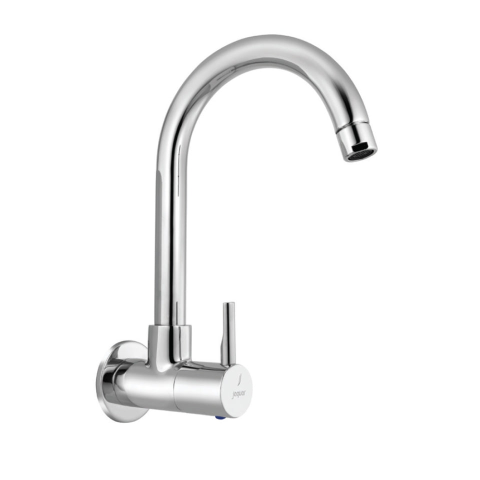 SINK COCK WITH REGULAR SWINGING SPOUT (WALL MOUNTED MODEL) - JAQUAR FAUCETS -  ( CHROME - FLORENTINE PRIME - 0x15 mm - 0inchX0.5inch )