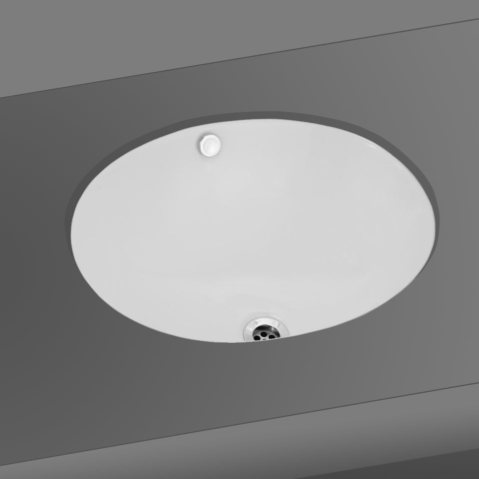 WASH BASIN U/COUNTER - JAQUAR SWARE -  ( WHITE - FLORENTINE - 560x430 mm - 22.4inchX17.2inch )