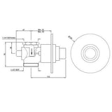 METROPOLE F/VALVE DUAL FLUSH - JAQUAR FAUCETS -  ( CHROME - FLUSH VALVE - 0x32 mm - 0inchX1.25inch )