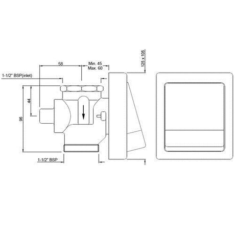 METROPOLE F/VALVE D/FLUSH RECT PLATE - JAQUAR FAUCETS -  ( CHROME - FLUSH VALVE - 0x40 mm - 0inchX1.5inch )