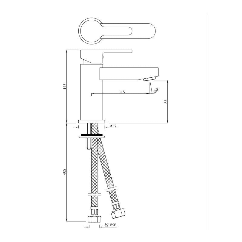 FUS-CHR-29023B Single Lever Extended Basin Mixer