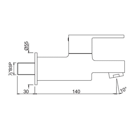 BIB COCK WITH FLANGE - JAQUAR FAUCETS -  ( CHROME - FUSION - 0x15 mm - 0inchX0.5inch )