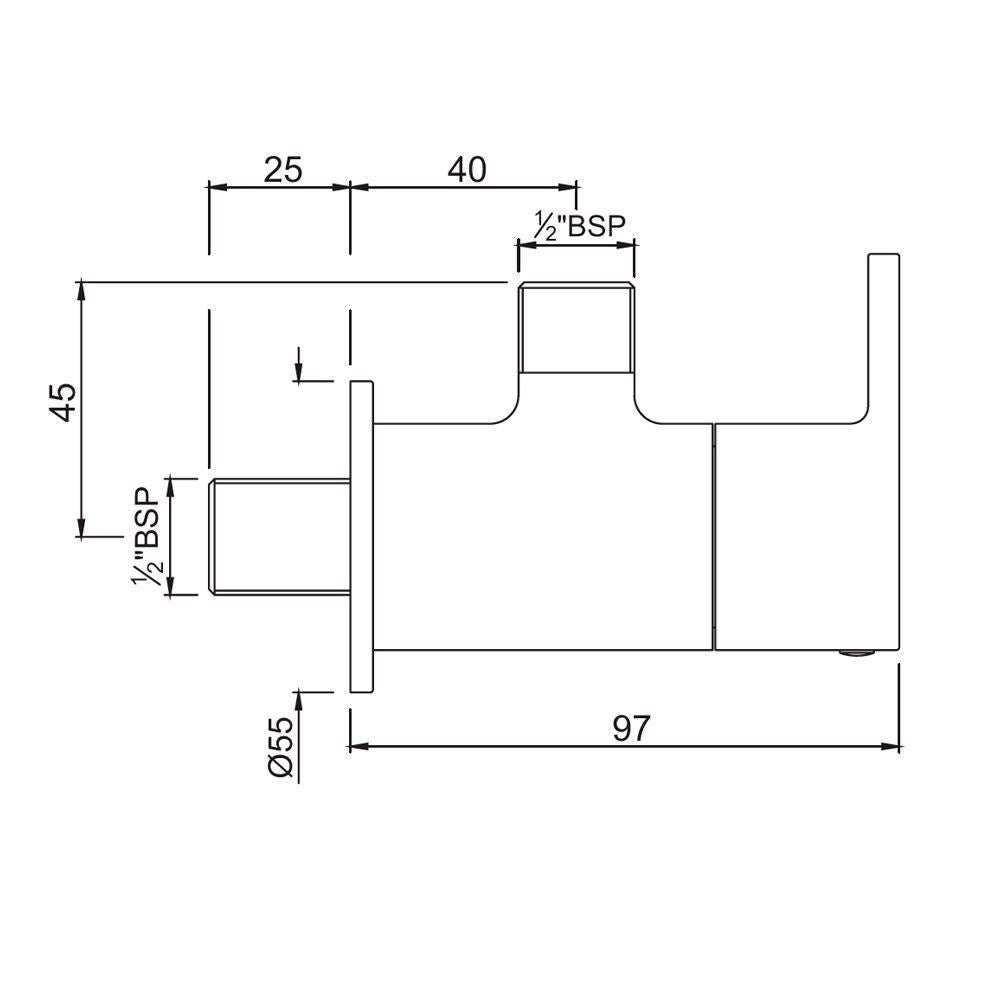 ANGLE COCK WITH FLANGE - JAQUAR FAUCETS -  ( CHROME - FUSION - 0x15 mm - 0inchX0.5inch )