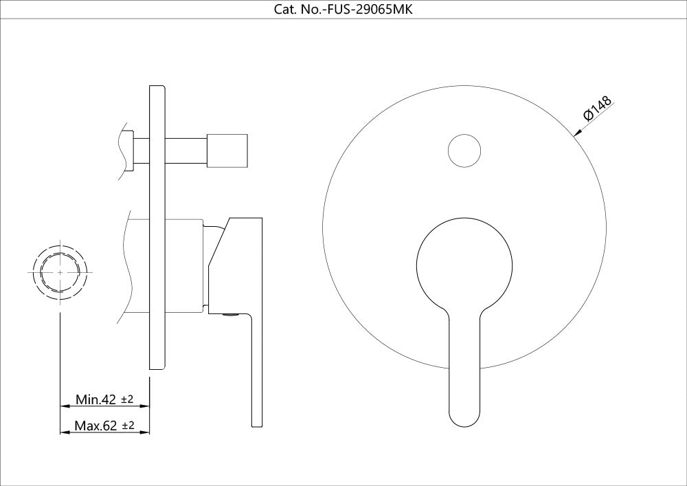 S.L.EXPOSED PARTS KIT FOR DIVERTOR WITH SLEEV & BUTTON - JAQUAR FAUCETS -  ( CHROME - FUSION - 0x15 mm - 0inchX0.5inch )
