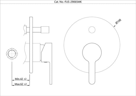 S.L.EXPOSED PARTS KIT FOR DIVERTOR WITH SLEEV & BUTTON - JAQUAR FAUCETS -  ( CHROME - FUSION - 0x15 mm - 0inchX0.5inch )