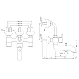 WALL MIXER 3 IN 1 - JAQUAR FAUCETS -  ( CHROME - FUSION - 0x15 mm - 0inchX0.5inch )