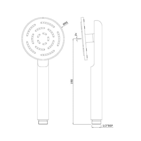 MAZE HAND SHOWER ROUND SHAPE SINGLE FLOW - JAQUAR FAUCETS -  ( WHITE MATT - MAZE SHOWER - 0x95 mm - 3.8inchX0inch )