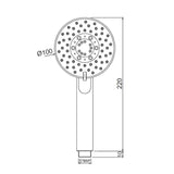ROUND M.FLOW W/O TUBE & HOOK - JAQUAR FAUCETS -  ( CHROME - HAND SHOWER - 15x100 mm - 0.5inchX4inch )