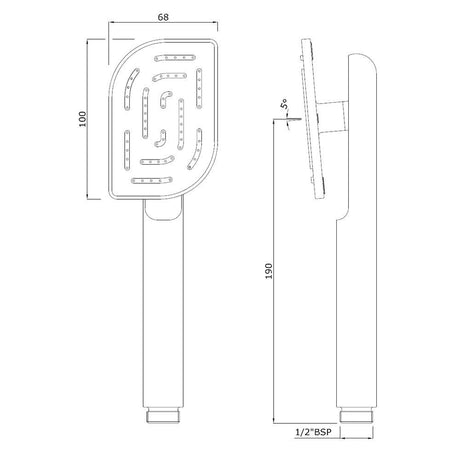 MAZE HAND SHOWER 68X100MM ROUND - JAQUAR FAUCETS -  ( CHROME - HAND SHOWER - 15x0 mm - 0.5inchX0inch )