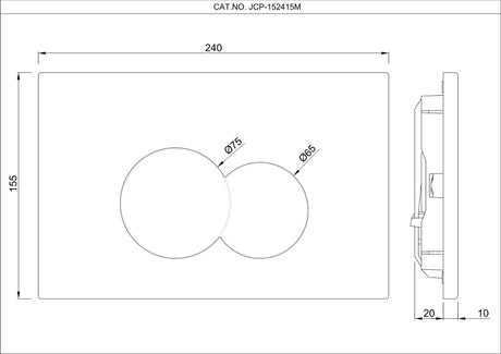 CONTROL PLATE - JAQUAR CISTERN -  ( CHROME - OPAL - 0x0 mm - 0inchx0inch )