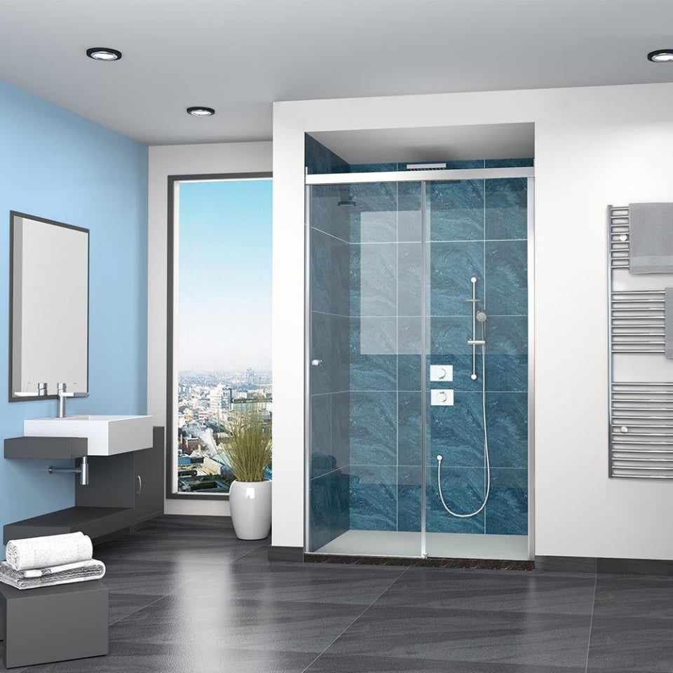OPTIMA SLIDING DOOR RIGHT(1501-2000MM) - JAQUAR ENCLOSURE -  ( CHR - 8MM FROSTED GLASS - 0x2000 mm - 0inchX79inch )