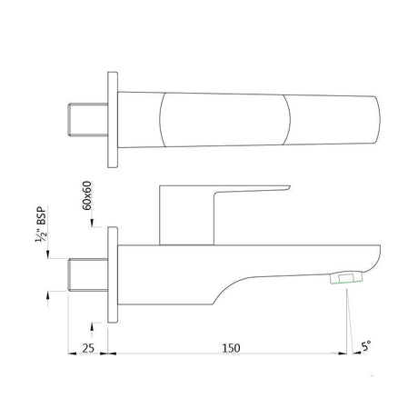 (PRUN) BIB COCK WITH WALL FLANGE - JAQUAR FAUCETS -  ( BLM - KUBIX PRIME - 0x15 mm - 0inchX0.5inch )