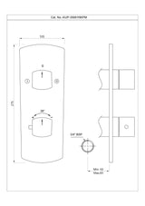 AQUAMAX EXPOSED PART KIT OF THERMOSTATIC SHOWER MIXER WITH 2-WAY DIVERTER WITH SLEEVE (COMPATIBLE WITH ALD-681N) - JAQUAR FAUCETS -  ( BLACK MATT - KUBIX PRIME - 0x20 mm - 0inchX0.75inch )