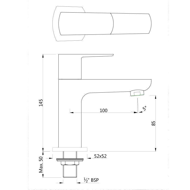 PILLAR COCK - JAQUAR FAUCETS -  ( CHROME - KUBIX PRIME - 0x15 mm - 0inchX0.5inch )