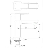 PILLAR COCK - JAQUAR FAUCETS -  ( CHROME - KUBIX PRIME - 0x15 mm - 0inchX0.5inch )