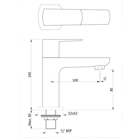 PILLAR COCK - JAQUAR FAUCETS -  ( CHROME - KUBIX PRIME - 0x15 mm - 0inchX0.5inch )