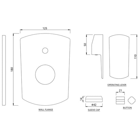 S.L.EXPOSED PARTS DIV KIT BUTTON ON TOP - JAQUAR FAUCETS -  ( CHROME - KUBIX PRIME - 0x15 mm - 0inchX0.5inch )