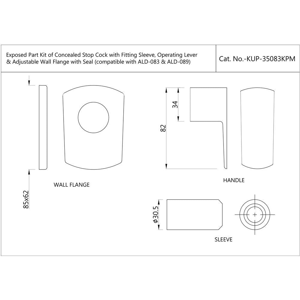 EXPOSED PARTS FOR CSC ALD-083/ALD-089 - JAQUAR FAUCETS -  ( CHROME - KUBIX PRIME - 0x0 mm - 0inchx0inch )