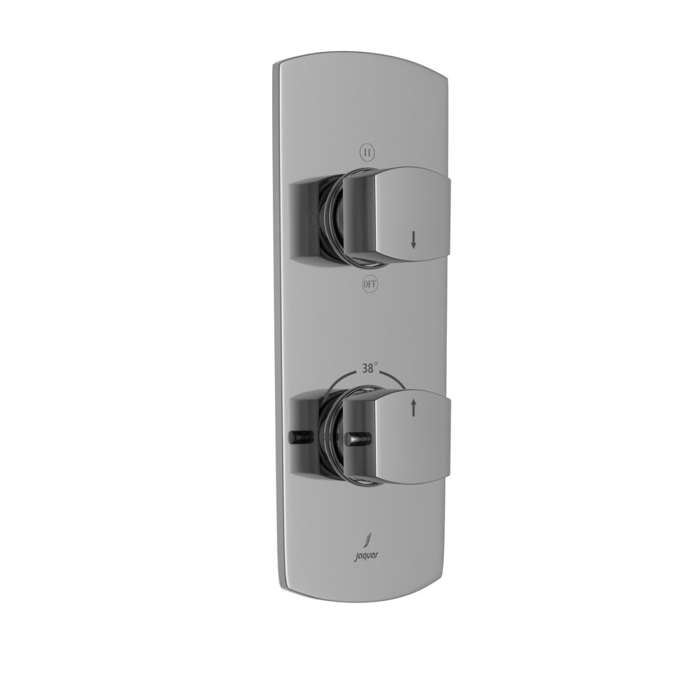 AQUAMAX EXPOSED PART KIT OF THERMOSTATIC SHOWER MIXER WITH 3-WAY DIVERTER & SLEEVE (COMPATIBLE WITH ALD-683N) - JAQUAR FAUCETS -  ( CHROME - KUBIX PRIME - 0x20 mm - 0inchX0.75inch )