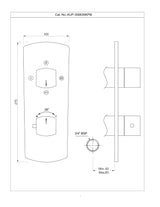 AQUAMAX EXPOSED PART KIT OF THERMOSTATIC SHOWER MIXER WITH 3-WAY DIVERTER & SLEEVE (COMPATIBLE WITH ALD-683N) - JAQUAR FAUCETS -  ( CHROME - KUBIX PRIME - 0x20 mm - 0inchX0.75inch )