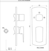 AQUAMAX EXPOSED PART KIT OF SINGLE LEVER SHOWER MIXER WITH 3-WAY DIVERTER & SLEEVE (COMPATIBLE WITH ALD-783N) - JAQUAR FAUCETS -  ( CHROME - KUBIX PRIME - 0x15 mm - 0inchX0.5inch )