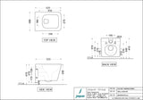 EWC RIMLESS BLIND INSTALLATION WALL HUNG - JAQUAR SWARE -  ( WHITE - KUBIX PRIME - 525x380 mm - 21inchX15.2inch )