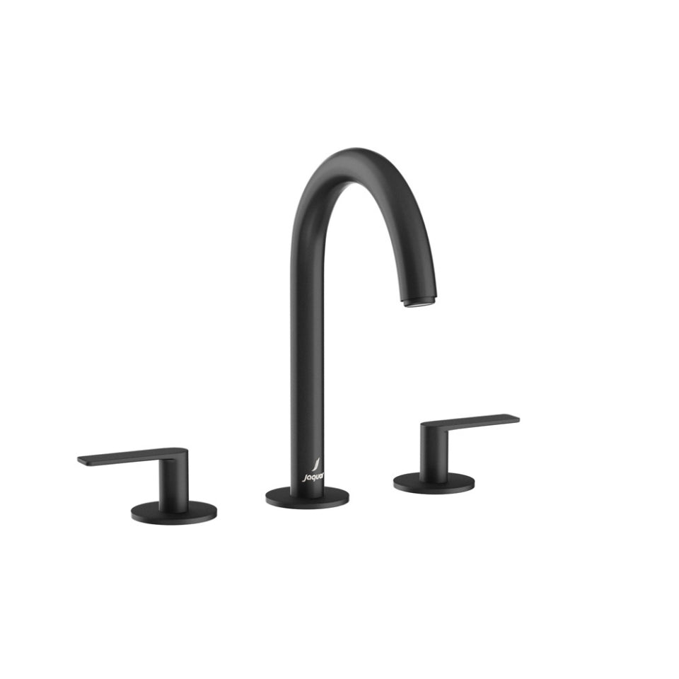 3-HOLE BASIN MIXER WITH PIPE SPOUT - JAQUAR FAUCETS -  ( BLACK MATT - LAGUNA - 0x15 mm - 0inchX0.5inch )