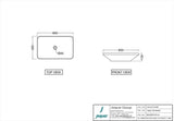 COUNTER TOP BASIN  - JAQUAR SWARE -  ( WHITE - LAGUNA - 600x380 mm - 24inchX15.2inch )