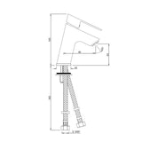 S.L. BASIN MIXER WITH BRAIDED PIPES - JAQUAR FAUCETS -  ( CHROME - LYRIC - 0x15 mm - 0inchX0.5inch )