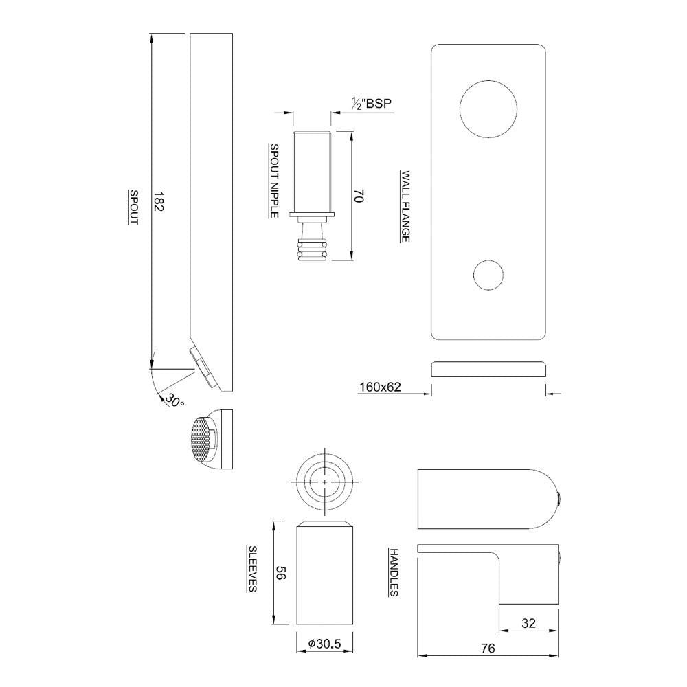 EXP.PARTS KIT FOR S/CON.STOP COCK&SPOUT - JAQUAR FAUCETS -  ( CHROME - LYRIC - 0x0 mm - 0inchx0inch )