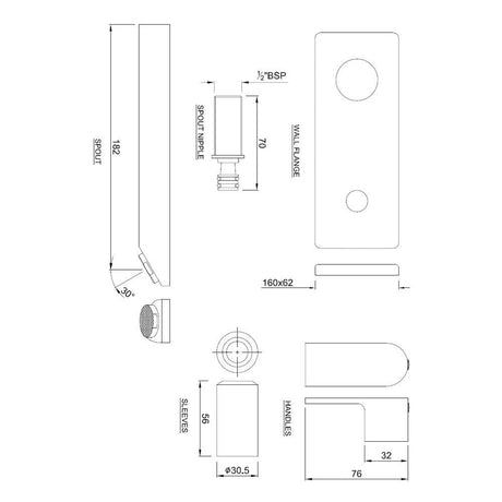 EXP.PARTS KIT FOR S/CON.STOP COCK&SPOUT - JAQUAR FAUCETS -  ( CHROME - LYRIC - 0x0 mm - 0inchx0inch )