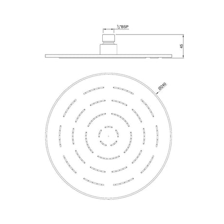 MAZE ROUND  9.5   - JAQUAR FAUCETS -  ( ANTIQUE COPPER - OVERHEAD SHOWER - 15x240 mm - 0.5inchX9.5inch )