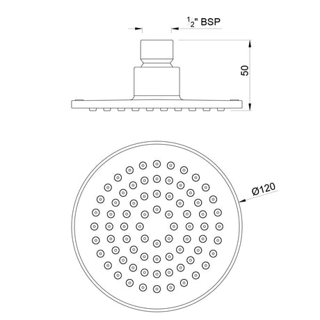 OVERHEAD SHOWER ROUND SHAPE SINGLE FLOW - JAQUAR FAUCETS -  ( CHROME - OVERHEAD SHOWER - 0x15 mm - 0inchX0.5inch )