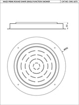 MAZE ROUND CEILING W/REM&INST KIT W/LED - JAQUAR FAUCETS -  ( CHROME - OVERHEAD SHOWER - 15x450 mm - 0.5inchX18inch )