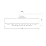 ROUND - JAQUAR FAUCETS -  ( CHROME - OVERHEAD SHOWER - 15x180 mm - 0.5inchX7inch )