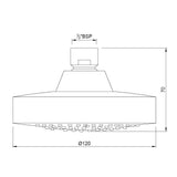 ROUND S.FLOW - JAQUAR FAUCETS -  ( CHROME - OVERHEAD SHOWER - 0x15 mm - 0inchX0.5inch )